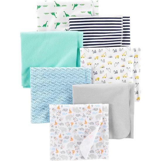 Simple Joys by Carter s Baby Lot de 7 couvertures en flanelle pour bebe garcon Trucks Animals Dino Whales One Size Cdiscount Puericulture Eveil bebe