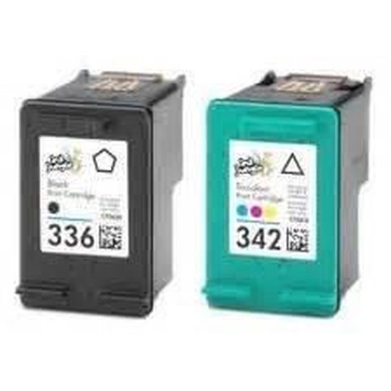 Pack 2 Cartouches Compatibles HP 336 XL Noir + 342 XL Couleur - Marque NOPAN-INK - Neuf Scellé