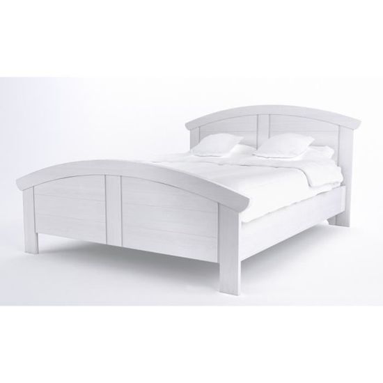 Lit Adulte 160x200 Jaspe Blanc Achat Vente Structure De Lit