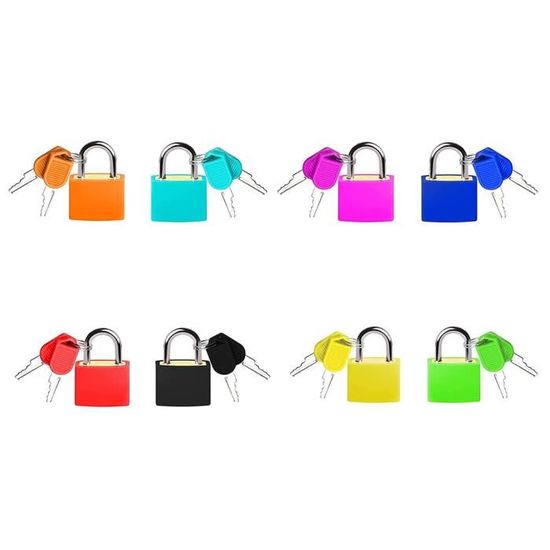 Lot De 8 Petits Cadenas Colorés Avec Clés – Cadenas Valise Voyage, Casier, Armoire, Bagage Avion – Sécurité Et Identification Facile
