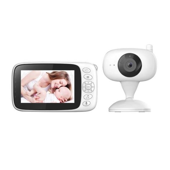 Babyphone Caméra Bébé Moniteur 4,3'' Écran LCD Extensible 2 Caméras,Gobran Vidéo Surveillance Rechargeable,Vision Nocturne