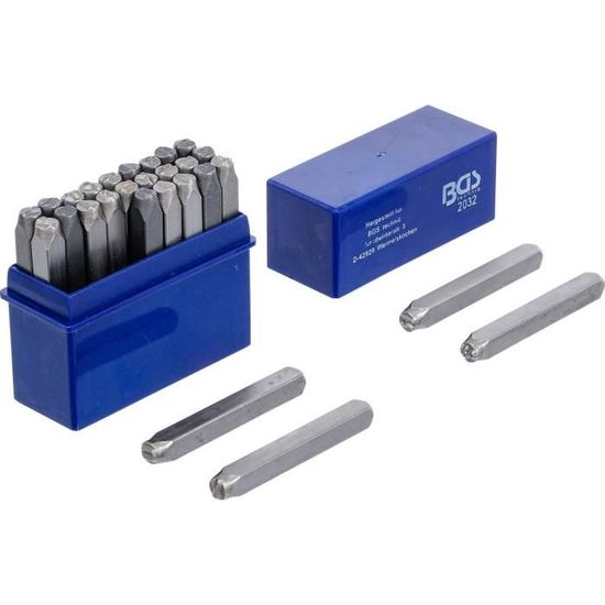 Jeu De 27 Poinçons Lettres BGS Technic – 8 Mm, Acier, à Frapper, Neuf