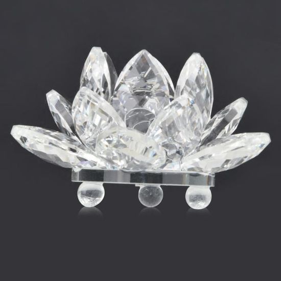 Fleur De Lotus En Cristal - Décoration Feng Shui, 6,5 Cm Hauteur, 13 Cm Largeur - Symbole De Paix, Pureté, Bonne Fortune