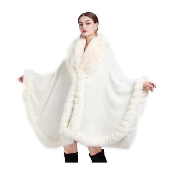 Manteau cape femme fourrure top