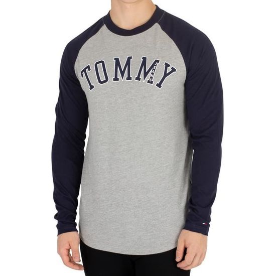 Tommy Jeans Homme Raglan Manches T-shirt gris 