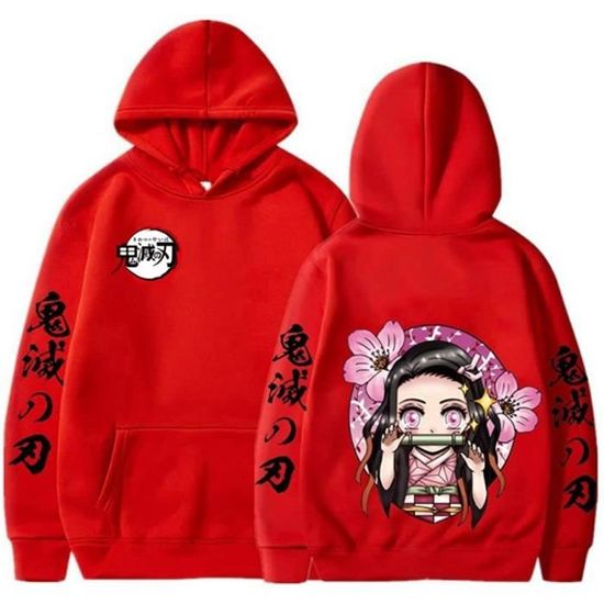 Sweat à Capuche Demon Slayer Nezuko - Fermeture éclair, Animé, Kawaii, Vêtement Fan