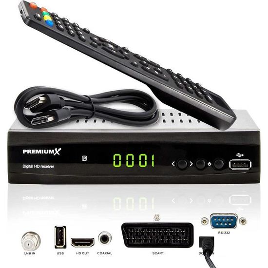 Récepteur Satellite TechniSat HD-S 224+ - HD+, Timeshift, Lecteur USB, 12V - Avec Carte 6 Mois Offerte