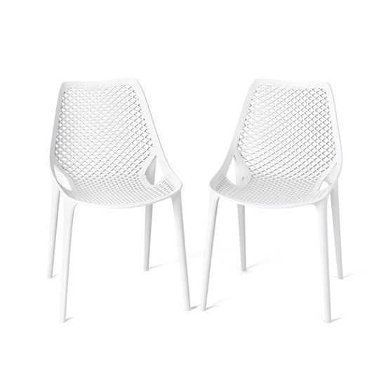 OK-Living Chaise de jardin Chaise de terrasse Chaise de balcon Einar blanc  Chaise avec siège-baquet / Lot de 2 - Cdiscount Jardin
