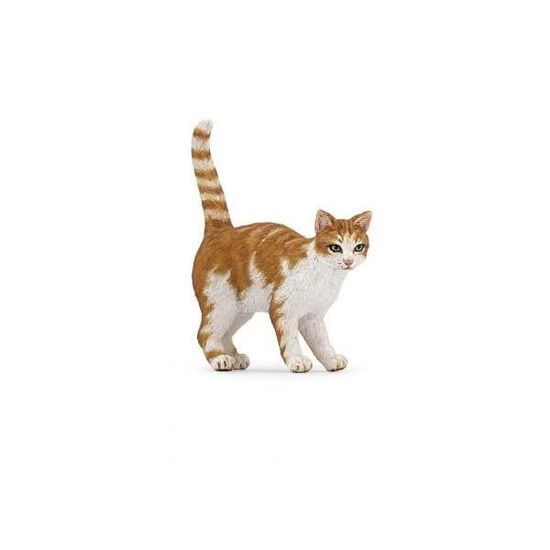 Figurine Chat roux - PAPO - Chiens et chats Papo - Blanc et orange - Enfant 3 ans+