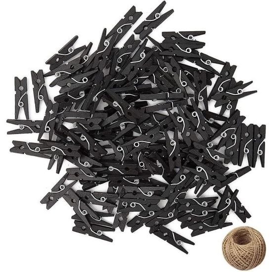 Lot de 100 Demi-Pinces à linge en bois brut, 7 cm, larg. 1 cm, à customiser - Unique - Electroménager