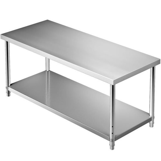 Table Inox 3 Étages 80x80cm - Étagère Cuisine Professionnelle Pour Restaurant Ou Maison