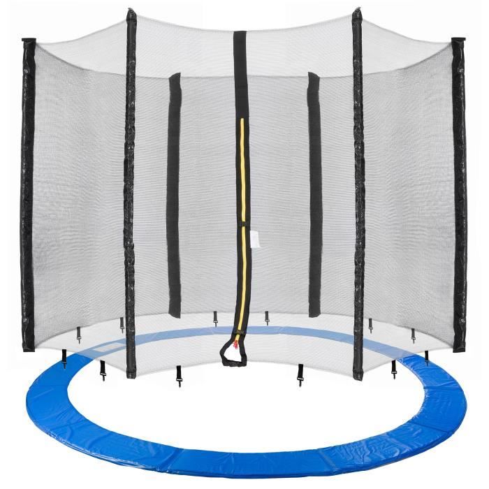 Arebos 490 cm Coussin de protection pour trampoline + filet pour 6 tiges