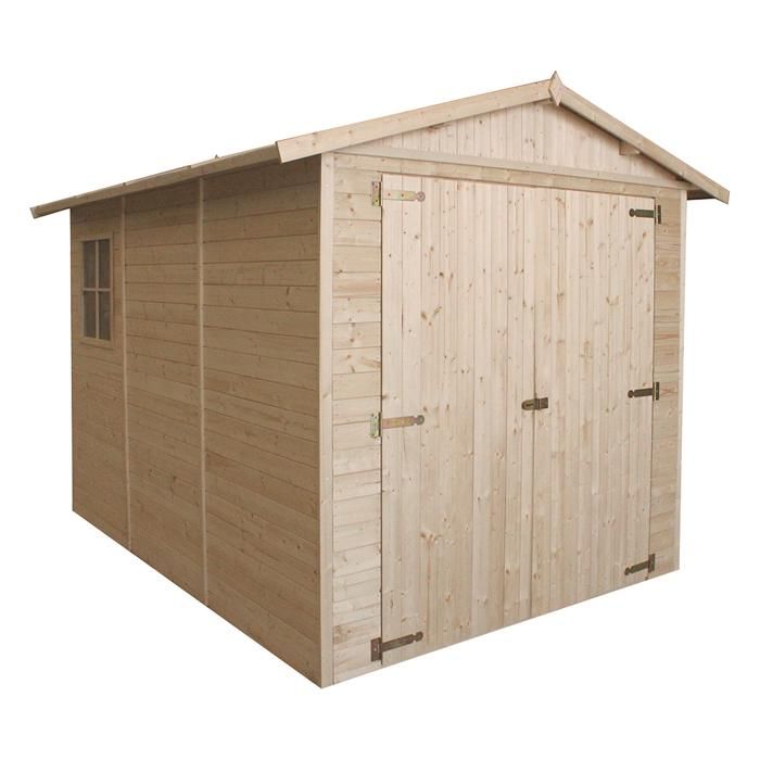 Garage en bois / hangar 6 m² TIMBELA - 244 x 320 cm - Pin / épicéa - Construction de Panneaux - M105