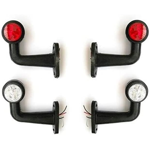 4 Pièces 24V Blanc Rouge LED Feux de Position Camion Châssis Remorque Camper Bus SUV Caravane Camionnette