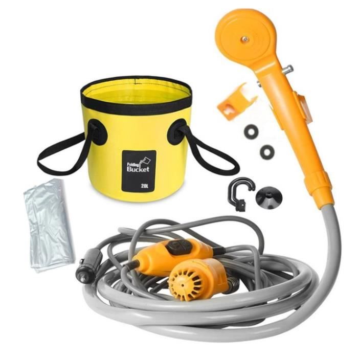 Douche Portable Camping Retoo - Pompe 35-60W, Réservoir 12V, Tuyau 7m