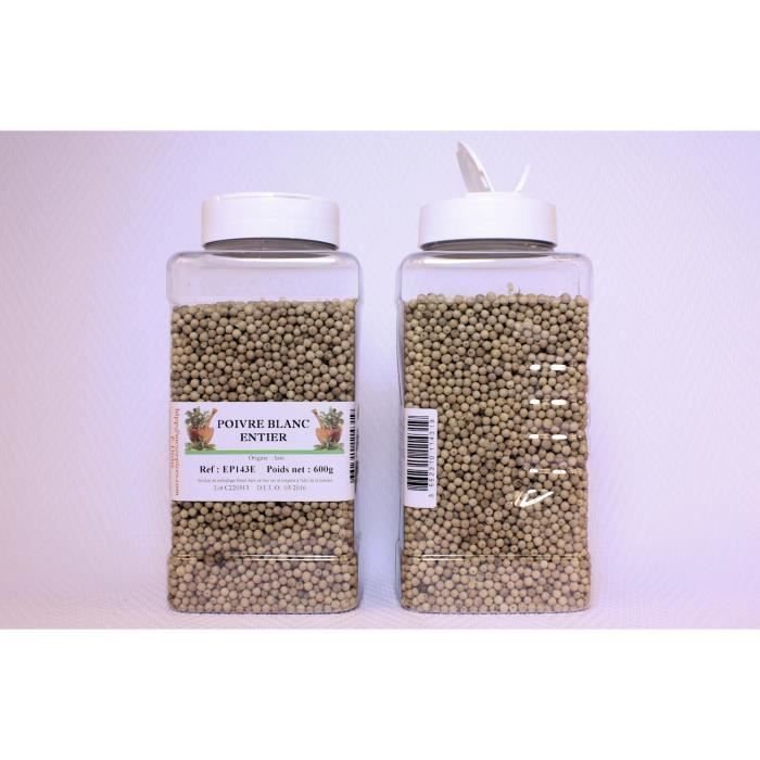 Poivre blanc sélection entier en pot PET FLAPP…