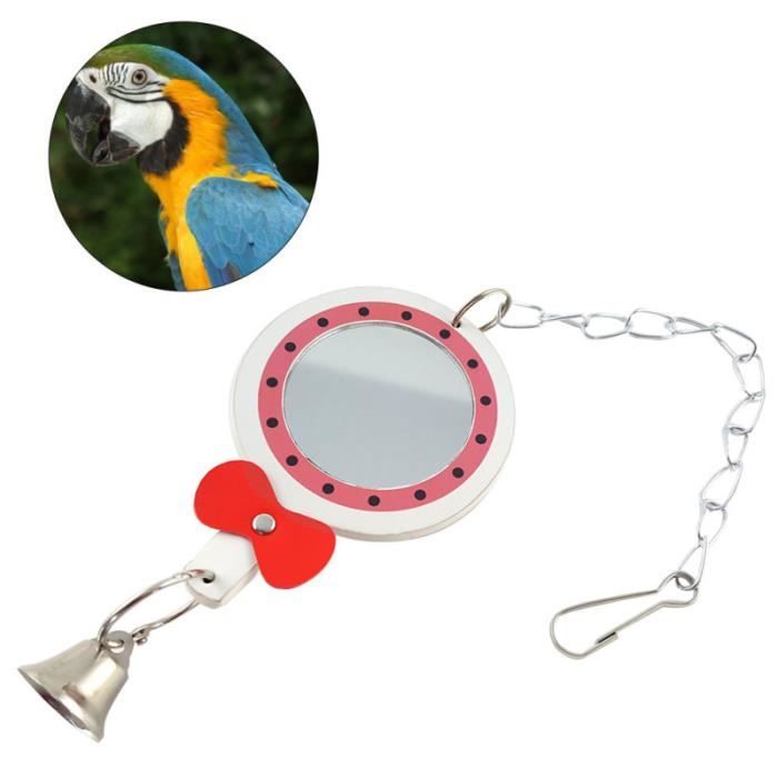 1 PC fantaisie pratique robuste suspendu ornement oiseau jouet perroquet miroir pour perruches perroquets Cage à oiseaux JOUET