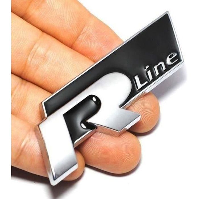 3D Métal R Line Autocollant Emblème Badge Noir Argent Pour VW R-Line Golf 5 6 7 Touareg Tiguan Passat B6 B7 Jetta