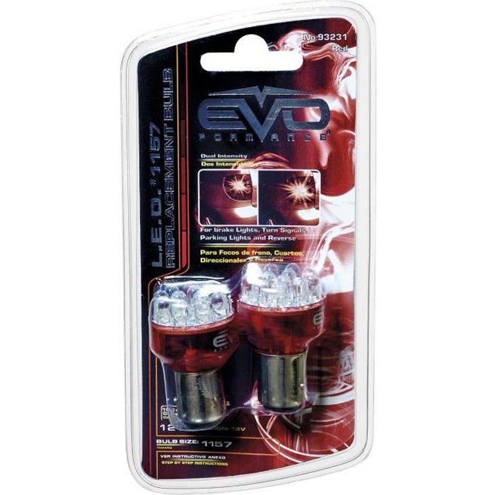 2 Ampoules Led Stop et position 2 Plots Rouge