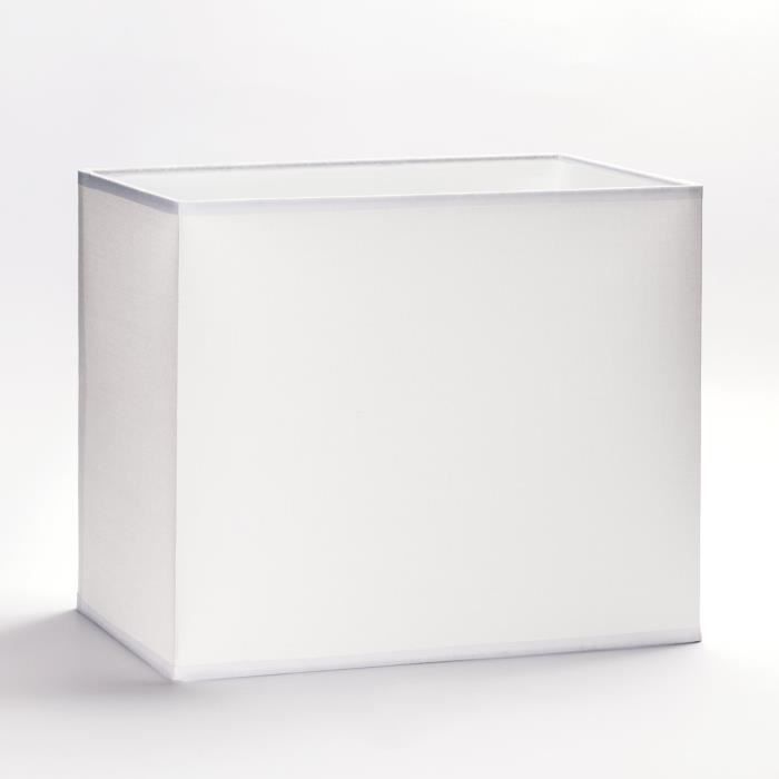 Abat-jour rectangulaire en tissu, E27, blanc, 32 cm, 40 cm, Weiß, 32x16x18cm