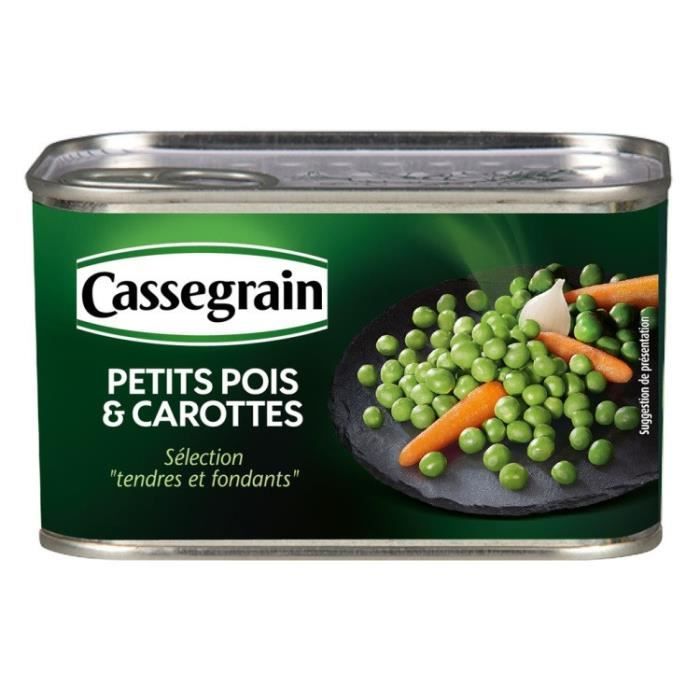 BONDUELLE EUROPE LONG LIFE Petits pois carotte à l'étuvée Cassegrain - 400 g