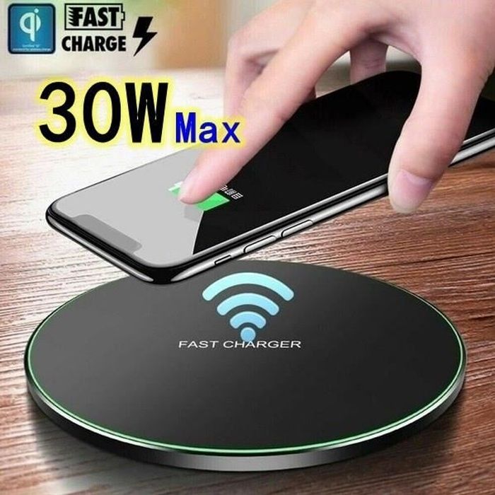 30W qi wireless charger fast charging station for Iphone 12 11 X Xs Max Xr 8p Samsung Galaxy S21 S20 S10 S9 S8 Huawei