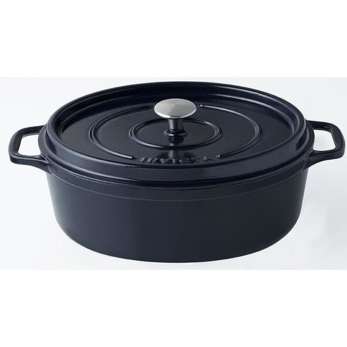 INVICTA Cocotte ovale - Ø 31 cm - Bleu réglisse - Tous feux dont induction