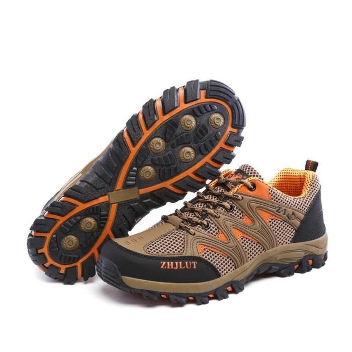 Chaussure Homme Randonnée Femme Confort Maintien Marron