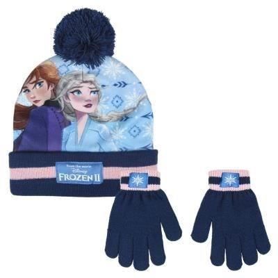 LA REINE DES NEIGES 2 Kit Gants Ethat Pompon Bleu Enfant Fille