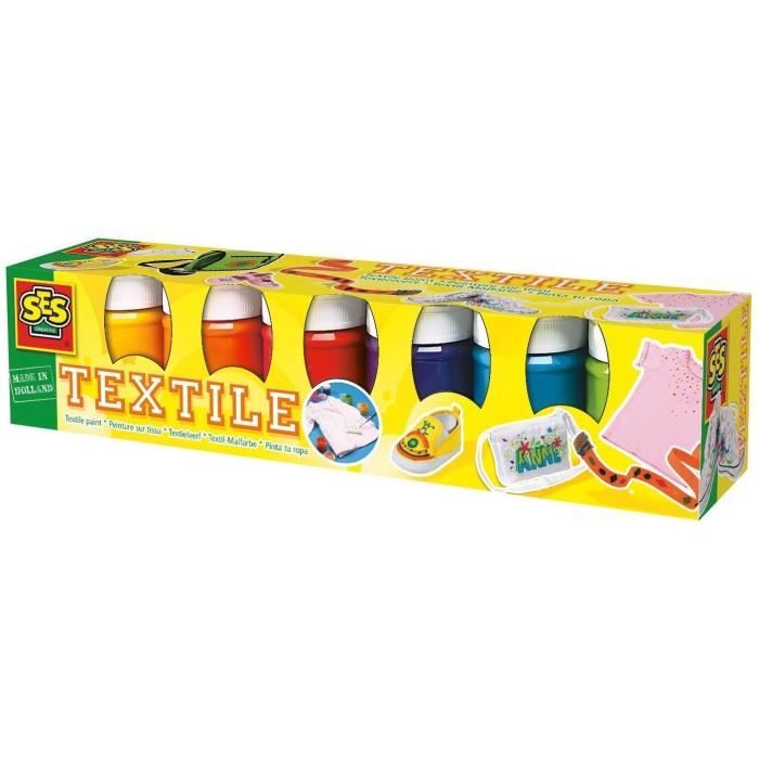 SES CREATIVE Lot 6 Peintures Textile Moderne - 6x50ml