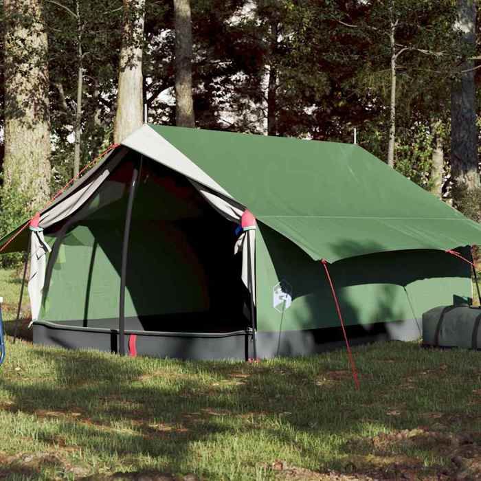 vidaXL Tente de camping 2 personnes vert 193x122x96 cm taffetas 185T 94359
