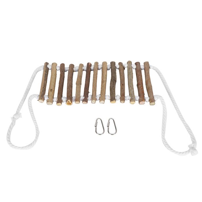 Meilleurs prix pour Pont-levis en rondins pour perroquets échelle en bois pont pivotant flexible jouet dentraînement aux morsures doiseaux