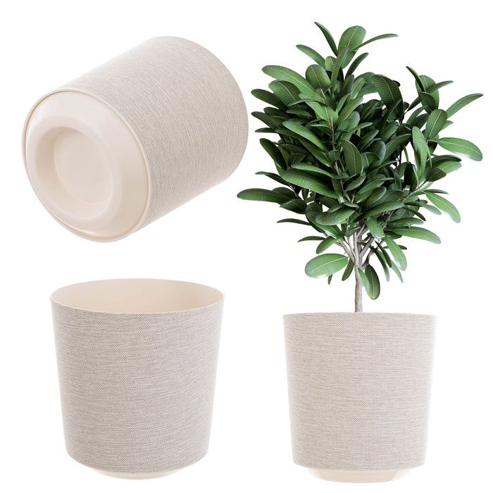 KADAX Pot De Fleurs Décoratif - Rond - En Plastique - Pour La Culture De Plantes Pour Linterieur Et Lexterieur Gris 30 Cm K9888 83765713