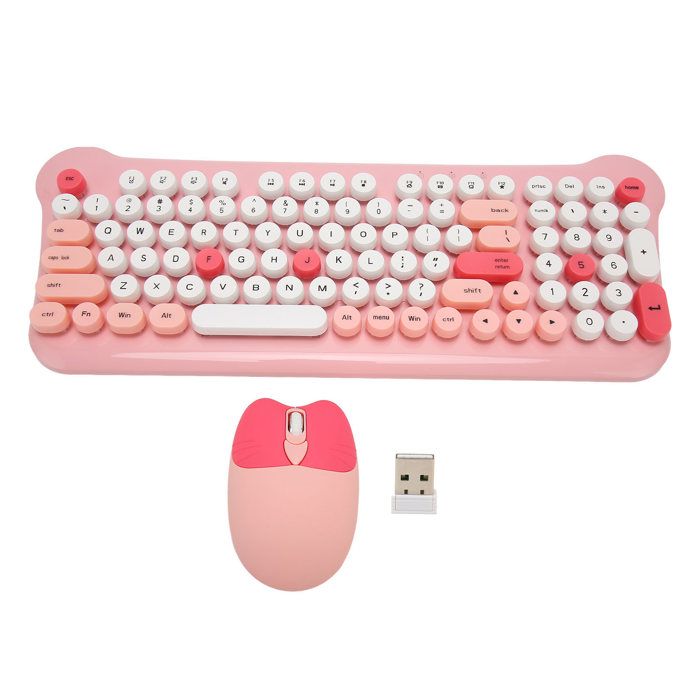 Ensemble clavier et souris sans fil 24 GHz avec connexion mignonne pour ordinateur portable Windows 98 7 8 10 11