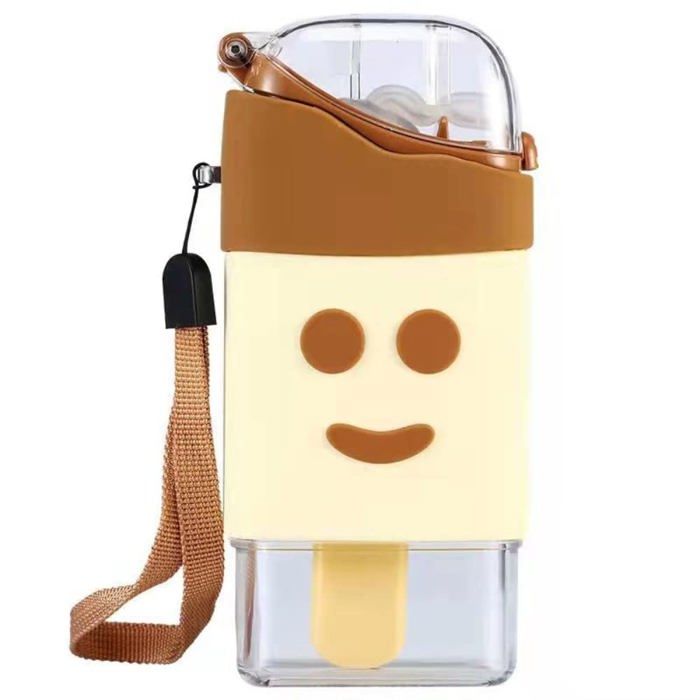 Bouteille à Boire Capybara Mignonne - Avec Paille En Silicone, Bec Verseur & Porte-clés - Sans BPA - Résistante à La Chaleur - Portable