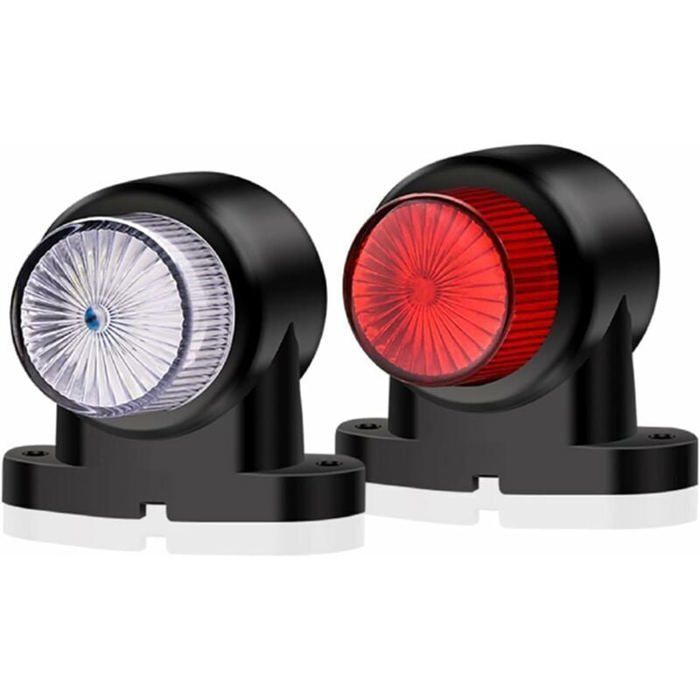 Feux Remorque Led 6 Feux De Gabarit Latéraux LED 3.8 Pouces - 12V/24V, étanches IP67, Lunette Chromée - Pour Camion, Van, Remorque