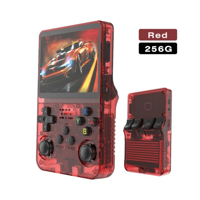 [256G Red] Console de jeu vidéo R36S Open Source 256 go, système Linux ...
