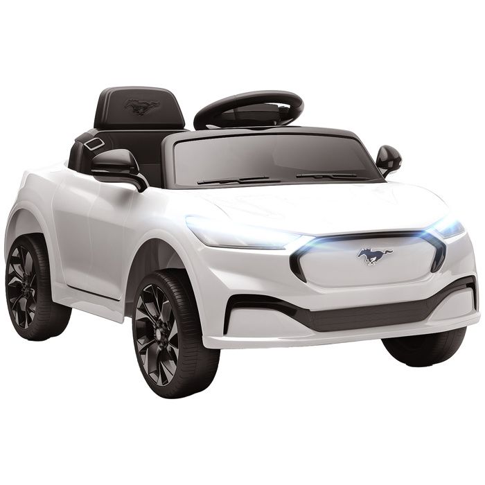 AIYAPLAY Voiture &Eacute;lectrique Enfant Ford Mustang Mach-e T&eacute;l&eacute;commande Blanc