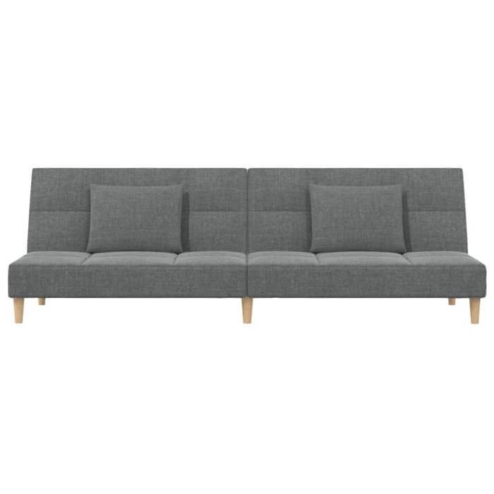 Promotion janvier Canapé-lit Convertible - CLARENCE - à 2 places - avec deux oreillers - Gris foncé Tissu 200x84.5x69 cm CC268