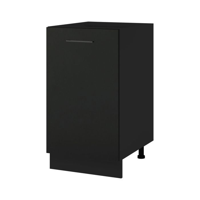 Meuble bas de cuisine Lovia Noir mat 1 porte L 45 cm - Cuisineandcie Meuble bas de cuisine Lovia Noir mat 1 porte L 45 cm - Cuisineandcie