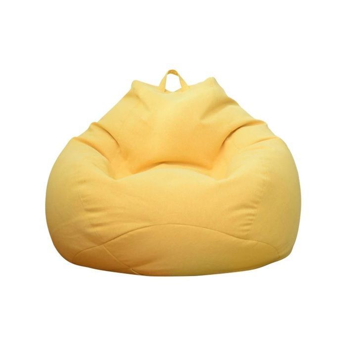 Pouf sans Remplissage Pouf Poire Adulte et Enfants Housse Pouf Poire pour Détente Extérieure et Intérieure (Jaune 80*90cm) POUF