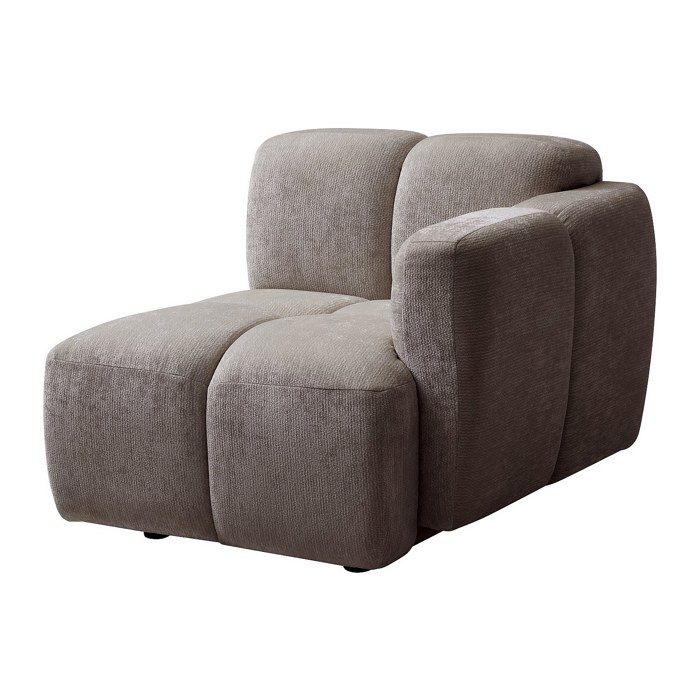 Fauteuil dangle droit en tissu texturé taupe CARLIVI Fauteuil dangle droit en tissu texturé taupe CARLIVI