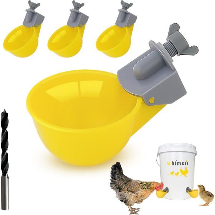 Abreuvoirs automatiques volailles lot de 6 gobelets anti-fuite capacité augmentée de 50% convient à poussins canards cailles d