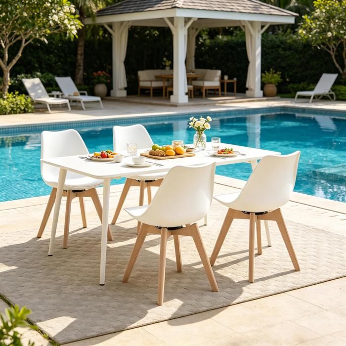 Lot de 4 design solide et sécurisé chaise de salle à manger idéal pour maison salon chambre décoration intérieure