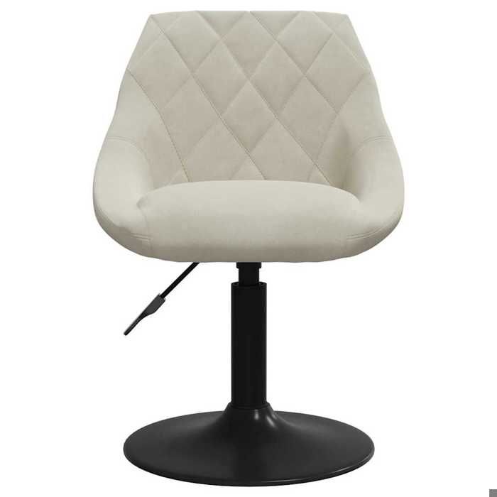 Tabouret de bar - vidaXL - crème - velours - Pivotant à 360° - Hauteur réglable - Avec dossier - Vérin à gaz 78952