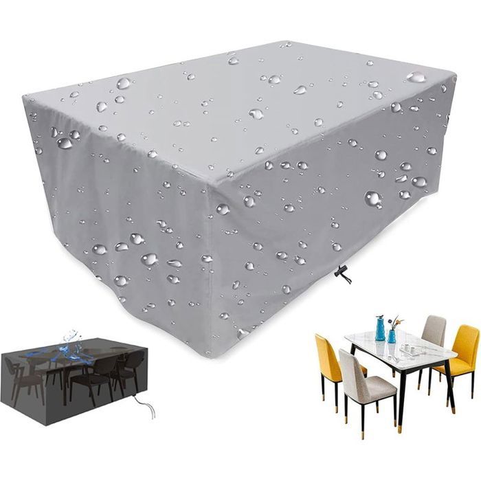 Housse de protection pour meubles de jardin - Tissu Oxford 210D imperméable Protection UV et coupe vent - 90x90x90cm Argent