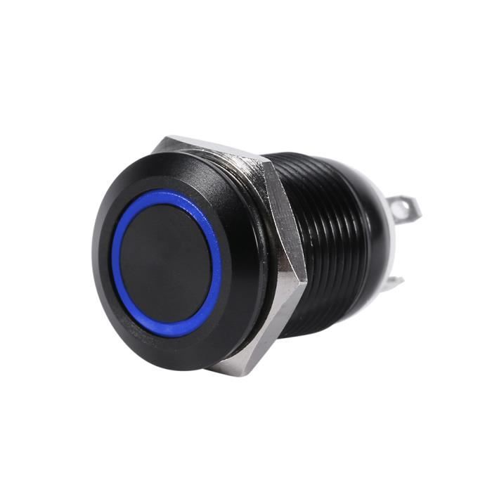 Akozon Interrupteur à bouton poussoir LED Voiture 12mm LED lumière