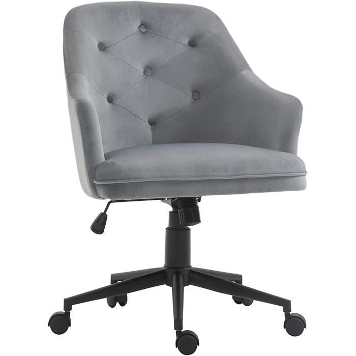 Chaise De Bureau Pivotante En Velours Rose - Hauteur Réglable, Design Ergonomique, Charge Max 113 Kg - 3