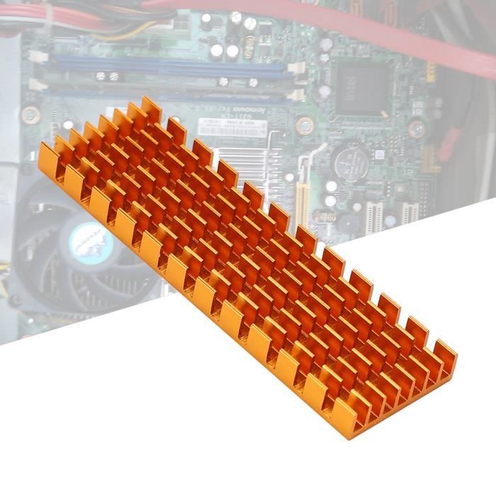 Xt-xinte des Heatsink Cooler Dissipateur de Chaleur Refroidissement Fin adhésif de conductivité Thermique pour M.2 NGFF 2280 SSD PCI-E NVMe 7022 mm dépaisseur 3/6 mm Thickness 3mm Golden 