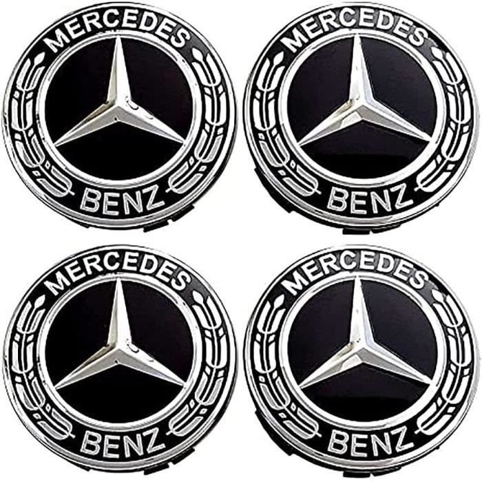 4 pièces Auto Cache moyeux,pour Mercedes Benz Capuchons Centre Roue Badge Accessoires de décoration de Forme [72]